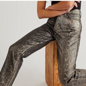 Free People Curvy Snake Print Denim Jeans- SIZE 27